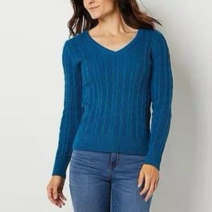 St. John’s Bay Women’s V Neck Sweater Petite Large